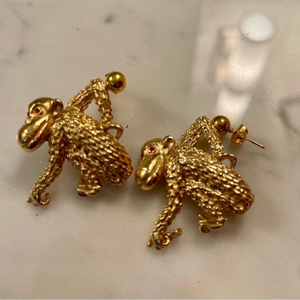 Two Gerry’s Chimpanzee Brooch Earrings